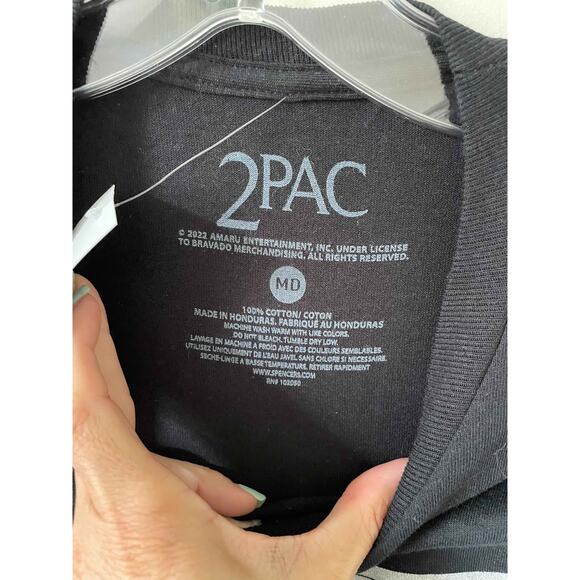 Tupac 2Pac Long Sleeve Graphic T-Shirt Black Size Medium NEW - Picture 7 of 7